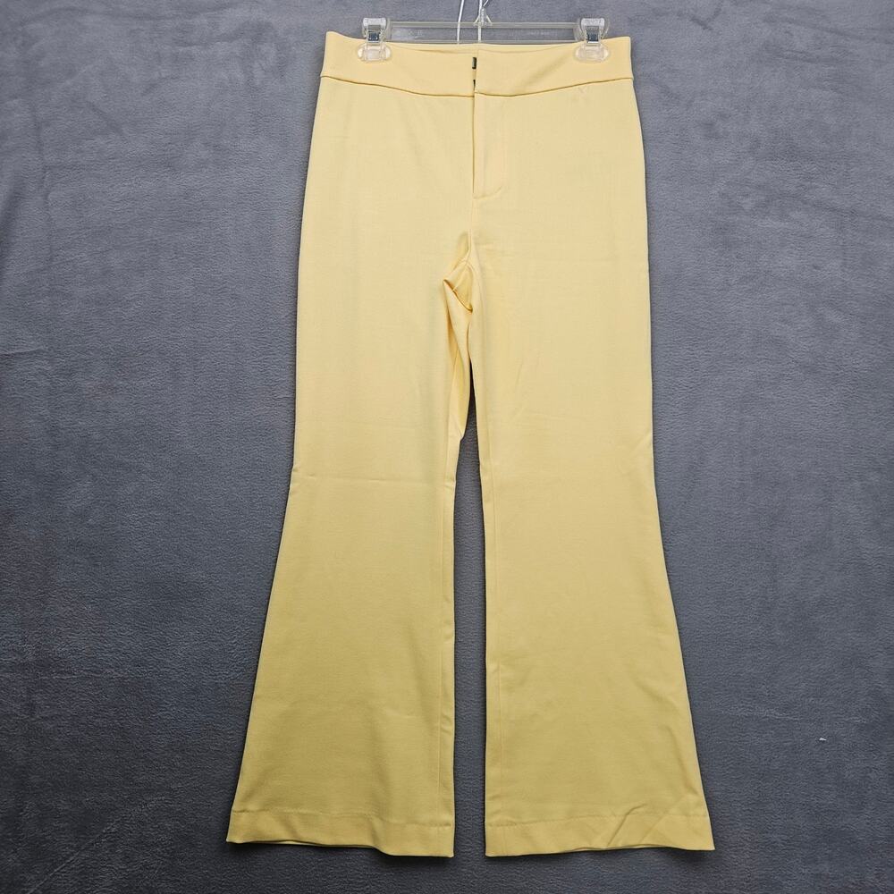 Alice + Olivia Butter Yellow Flare Size 2 High Waist Stretch Dress Pants Spring
